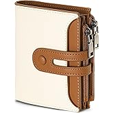 GAEKEAO Small Wallet for Women, Bifold RFID Blocking Credit Card Case Purse with Zipper Pocket
