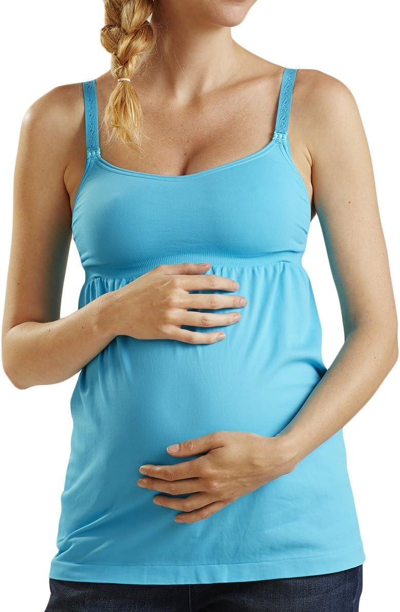 Cantaloop Pregnancy/Nursing Tank (3303),3/L,Turquoise Atoll