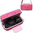 Camera Case for Canon EOS Rebel R100 / R50 / T7 / R5 / R6 Mark II / R7 / R8 / 90D / 5D Mark IV, Sony, Nikon DSLR SLR Camera, 18-55mm Lens, SD Card, Battery and Cable with Shoulder Strap, Magenta+Pink