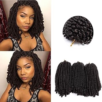 Amazon Com Spring Twist Crochet Braiding Hair 3 Pack Brown