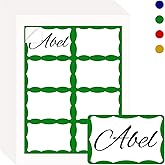 Name Tag Stickers,Printable Name Labels 200pcs,3.5" x 2.25"Address Labels, 8.5" x 11 "Computer Size Paper Lables Stickers for Laser/Inkjet Printer (Green, 3.5" x 2.25")
