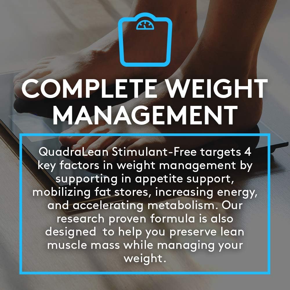 RSP Nutrition QuadraLean - Stimulant Free Weight Management, Metabolism Booster, Energy & Appetite Support - CLA, L-Carnitine, Green Tea Extract, Non-Stim Formula, 50 Serv (Packaging May Vary): Health & Personal Care