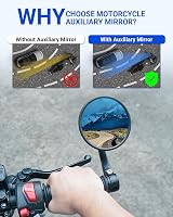 SUPAREE Round Bar End Mirrors 2 Pack 7/8 Inch Universal E-MARK Safe view 2