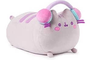 GUND Pusheen Gamer Squisheen Plush, Squishy Toy, Collectible Plush Toy, Gaming Decor, Stuffed Animal for Ages 8 and Up, Gray, 11”