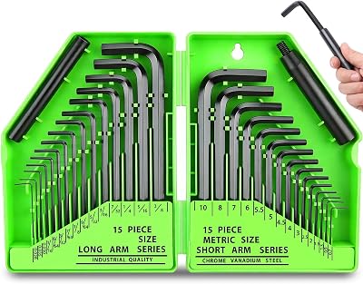 Swanlake 32-Piece Hex Key Set with Torque Handle SAE Metric in Case