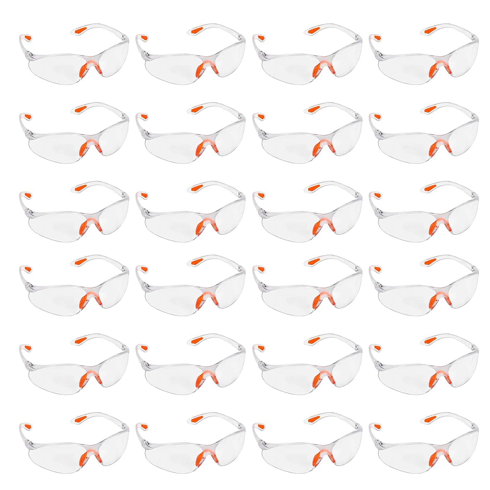 Kurtzy Clear Safety Glasses for Work (24 Pack) - Safety Goggles - Anti-Fog Protective Lenses for Work - Eye Protection Glasses for Adults - Specs for Squash Airsoft Cycling