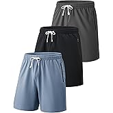 Liberty Imports 3 Pack Mens Sweat Shorts Athletic Casual Jogger Shorts with Zipper Pockets, Terry Performance Tech Activewear