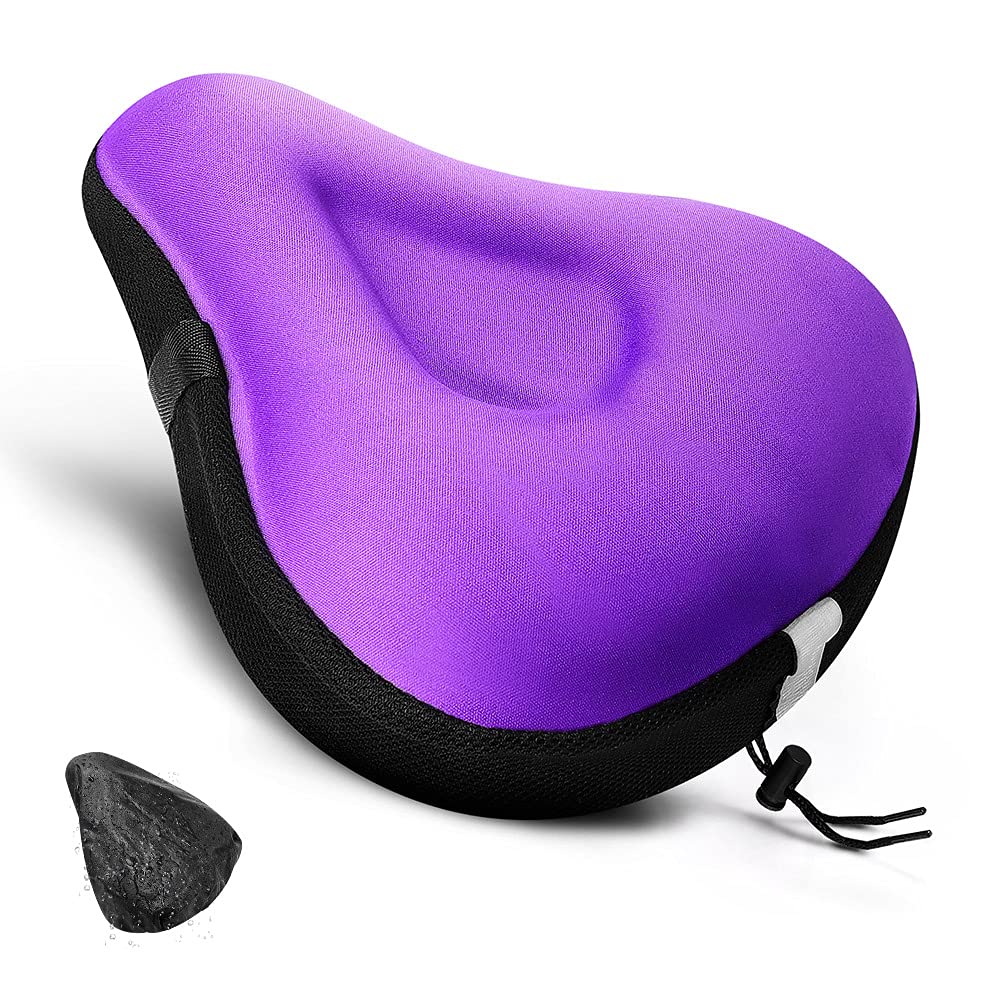 Photo 1 of ANZOME Bike Seat Cushion, Extra Soft Wide Gel Bike Seats Cover for Men Women Comfort Fits Bicycle Cushions of Exercise Bikes Spin Stationary Cruiser Bicycles Indoor Cycling(Waterproof Case Included)