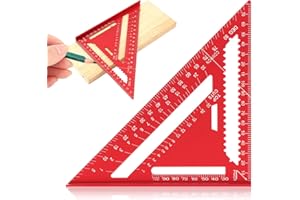 VELARIONNA Carpenter Square 7 Inch Rafter Square for Angle Drawing Triangle Carpenter Squares Tool Framing Squares Layout Aluminum Tool for Woodworking(Color:red)
