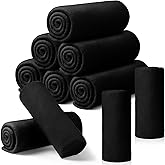 Buryeah 10 Pcs Fleece Blanket Bulk Soft Warm Fleece Blankets Cozy Lightweight Throw Blankets Plush Pet Throw Blanket for Home Bed Sofa Office Wedding Gifts Travel(50" X 60",Gray Black)