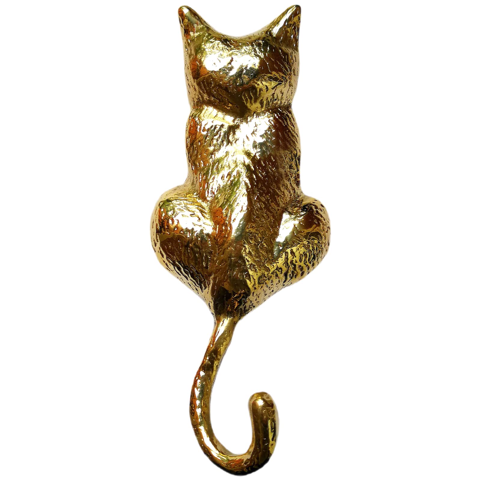 Anatolica Cat Door Knocker Solid Brass 6.11 inches (Polished Brass) — image 1