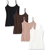 Amazon Essentials Women's Slim-Fit Camisole, Pack of 4