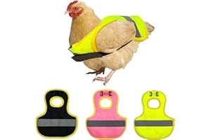 KKONHII Hen Reflective Vest, 3 Pcs Adjustable Chicken Harness Hen Saddle Apron, Poultry Chicken Hen Saddle Apron Birds Protector for Back and Sides Feather Protection Holder for Chicken Geese Duck