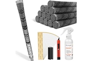 SAPLIZE Cross Cord Golf Grips Set of 13 Grips with Tape or Full Regripping Kit, Standard / Mid / Jumbo Size, Low Taper Design, Multi-compound Hybrid, Anti-Slip Golf Club Grips, CL03 Series