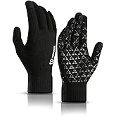 TRENDOUX Winter Gloves for Men Women - Upgraded Touch Screen Cold Weather Thermal Warm Knit Glove for Running Driving Hiking