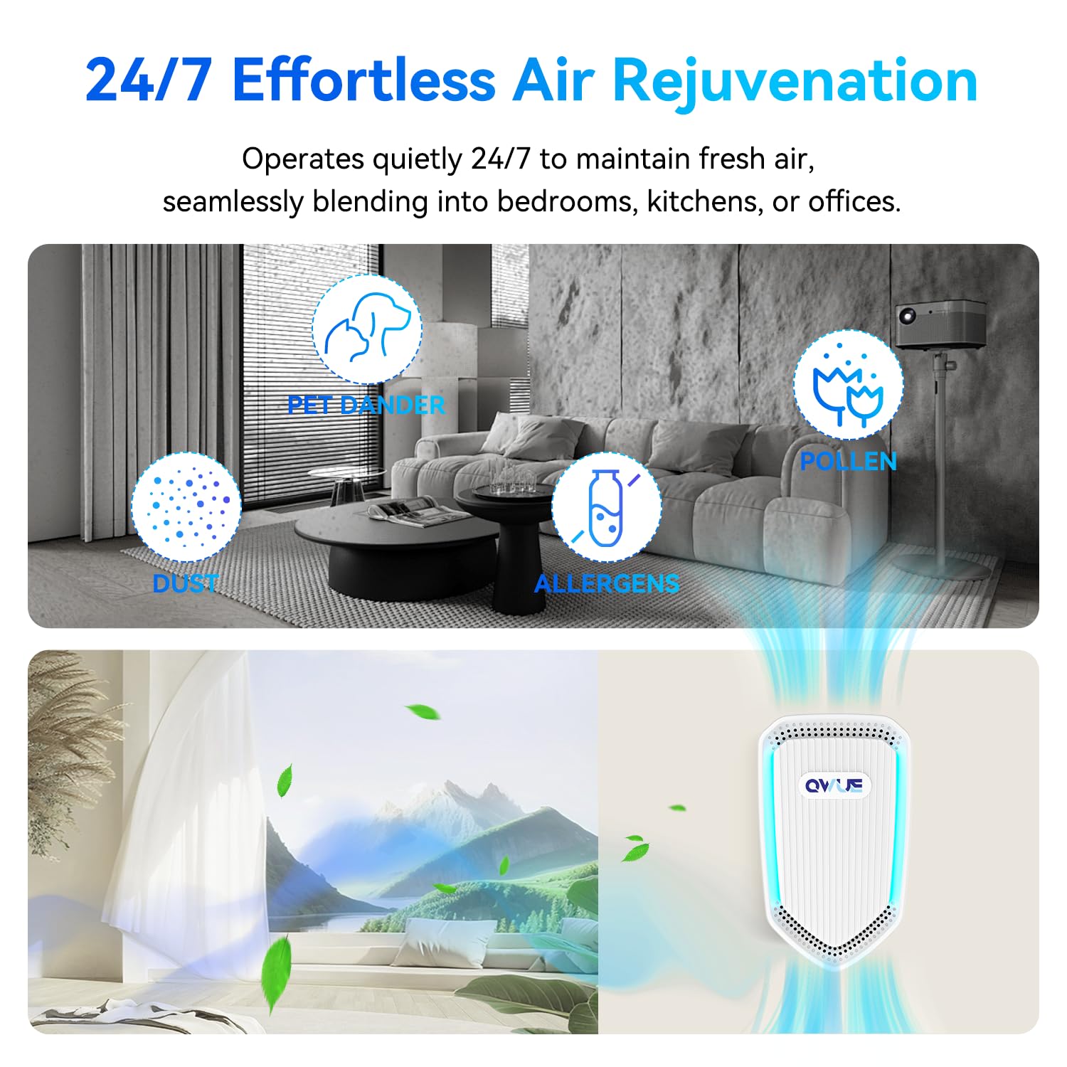 6Pack Air Ionizer Plug In, Filterless Home Negative Air Purifier, Quiet Air Freshener Portable Cleaner for Odors Smoke Dust, Air Purifiers for Home Office, Bedroom, Bathroom