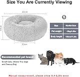 Nepfaivy Calming Dog Cat Donut Bed 15.75in Grey Non-Slip Washable view 3