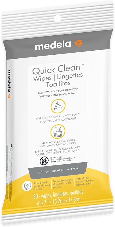 Medela Quick Clean Breast Pump Wipes 30 Count Resealable On-The-Go