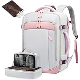 LOVEVOOK Travel Backpack for Women, 40L Carry On Backpack with 3 Packing Cubes,TSA Personal Item Travel Bag Airline Approved, Water Resistant Weekender Overnight Luggage Daypack, Fits 17 Inch Laptop