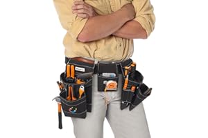 BOMOKS 36 Pocket Tool Belts with Magnetic and Quick Release Buckle,Heavy Duty Detachable & Adjustable Utility Belt,Work Apron for Men and Women,for Electrician,Carpenter,Construction Tool Bag,Gifts