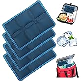 aadsioahd 4pcs Ice Packs for Lunch Boxes & Coolers - Reusable,Lightweight Cooler Ice Pack for Food Freshness, Drinks Freezer (6”x4”x0.7”) - Non-Toxic Cooler for Picnic, School, Sports & Camping