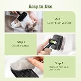 Pecute Self-Cleaning Slicker Brush for Dogs and Cats - Black view 7