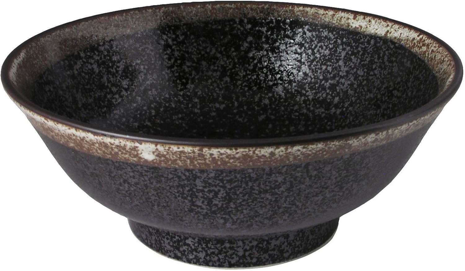 Japanese 8.25" Diameter Ramen Noodle Bowl Black w/Brown