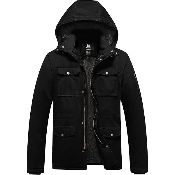 Amazon.com: Hooded Warm Jacket Men Jacket With Zipper Outdoor Coat