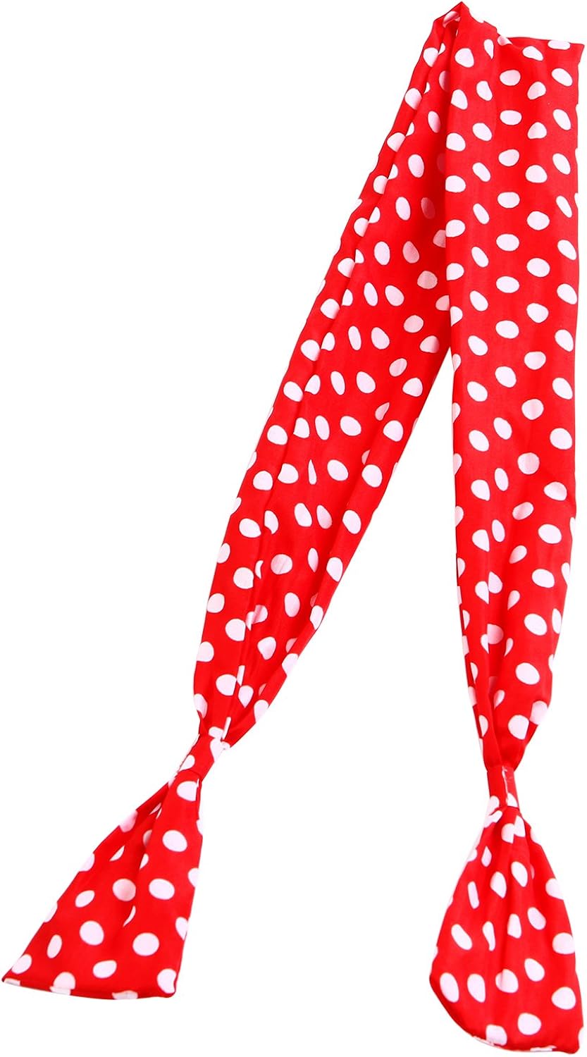 Aneco 6 Pack 50s Set Chiffon Scarf Cat Eye Glasses Bandana Tie Headband Earrings(Red)¡­: Clothing