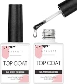 Makartt Gel Top Coat No Wipe 2x10ml Clear Shine Soak Off Cure Needed