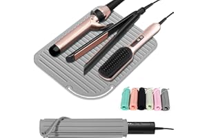 Quccefods Heat Resistant Mat Large Silicone Hot Hair Tools Holder for Curling Irons Flat Iron Hair Straightener Mat Portable Vanity Pad Accessories/Organizer