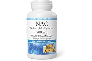 Natural Factors N-Acetyl-L-Cysteine 500 mg - Supports Healthy Liver & Lungs - Antioxidant Support Supplement Supports Immune System Health - 90 Vegetarian Capsules (90 Servings)