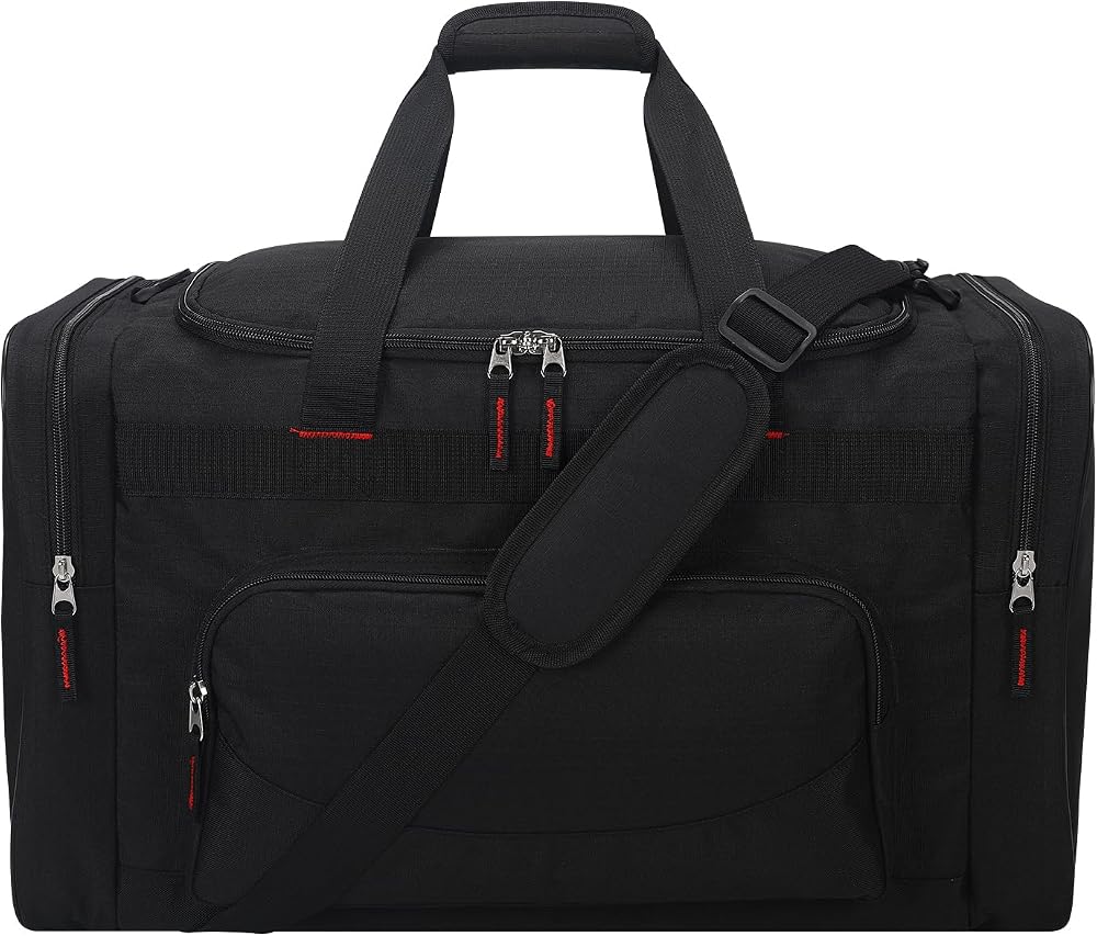 ZYZY Sport Holdall Duffle Bag 55L Gym Bag with Shoulder Strap Black 55L