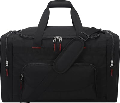 ZYZY Sport Holdall Duffle Bag 55L Gym Bag with Shoulder Strap Black 55L