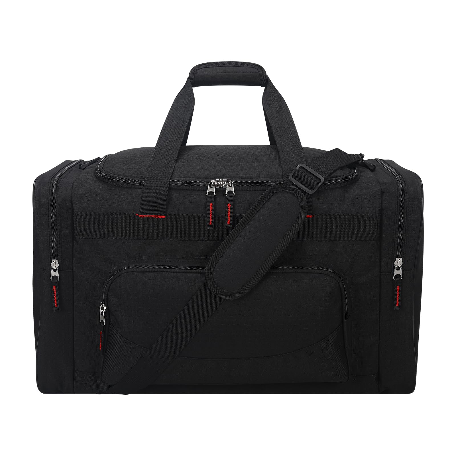 Sport Holdall Duffle Bag 55L Gym Duffle Bag with Shoulder Strap Overnight Weekender Bag for Men and Women (Black, 55L)