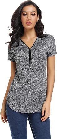 zip up t shirt women's