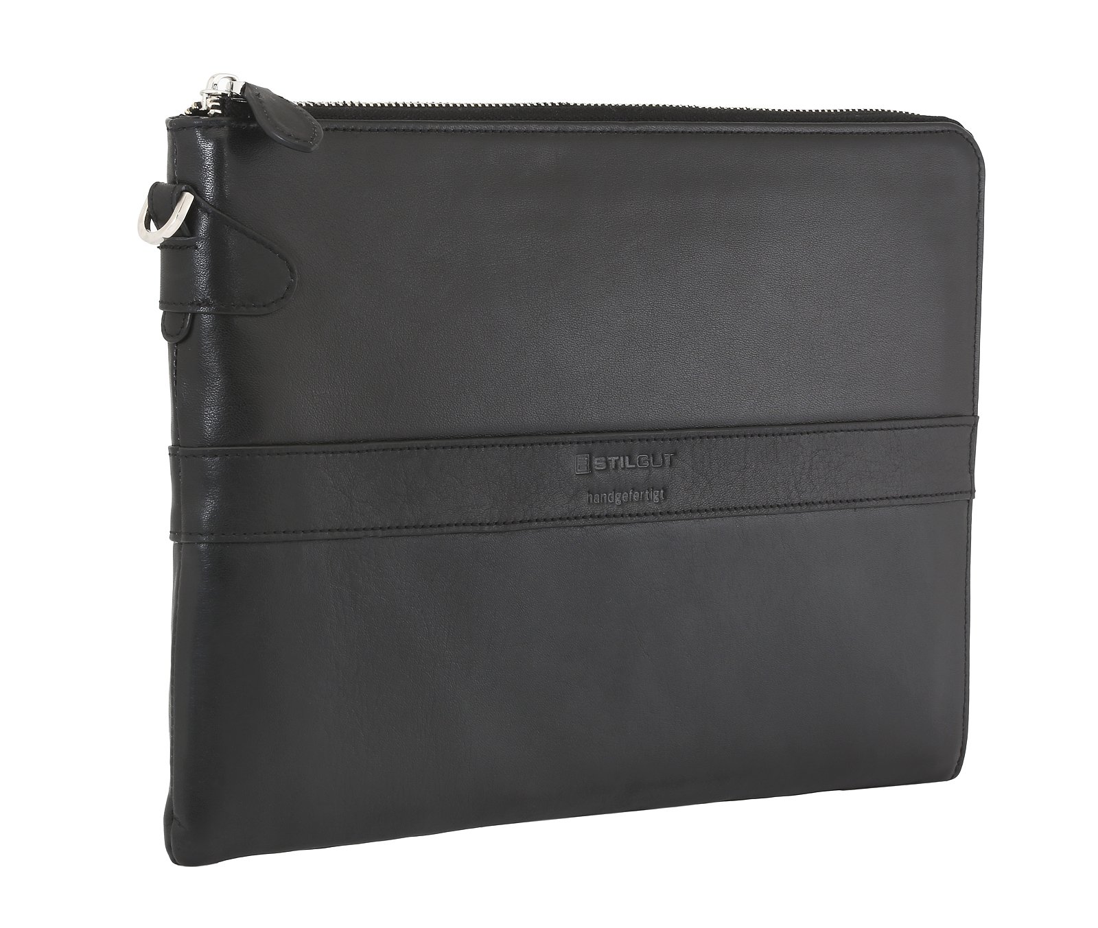 StilGut Business Sleeve Padfolio 3in1: Purse, Tablets up to 9.7 Inches Case and Organizer, Black Nappa