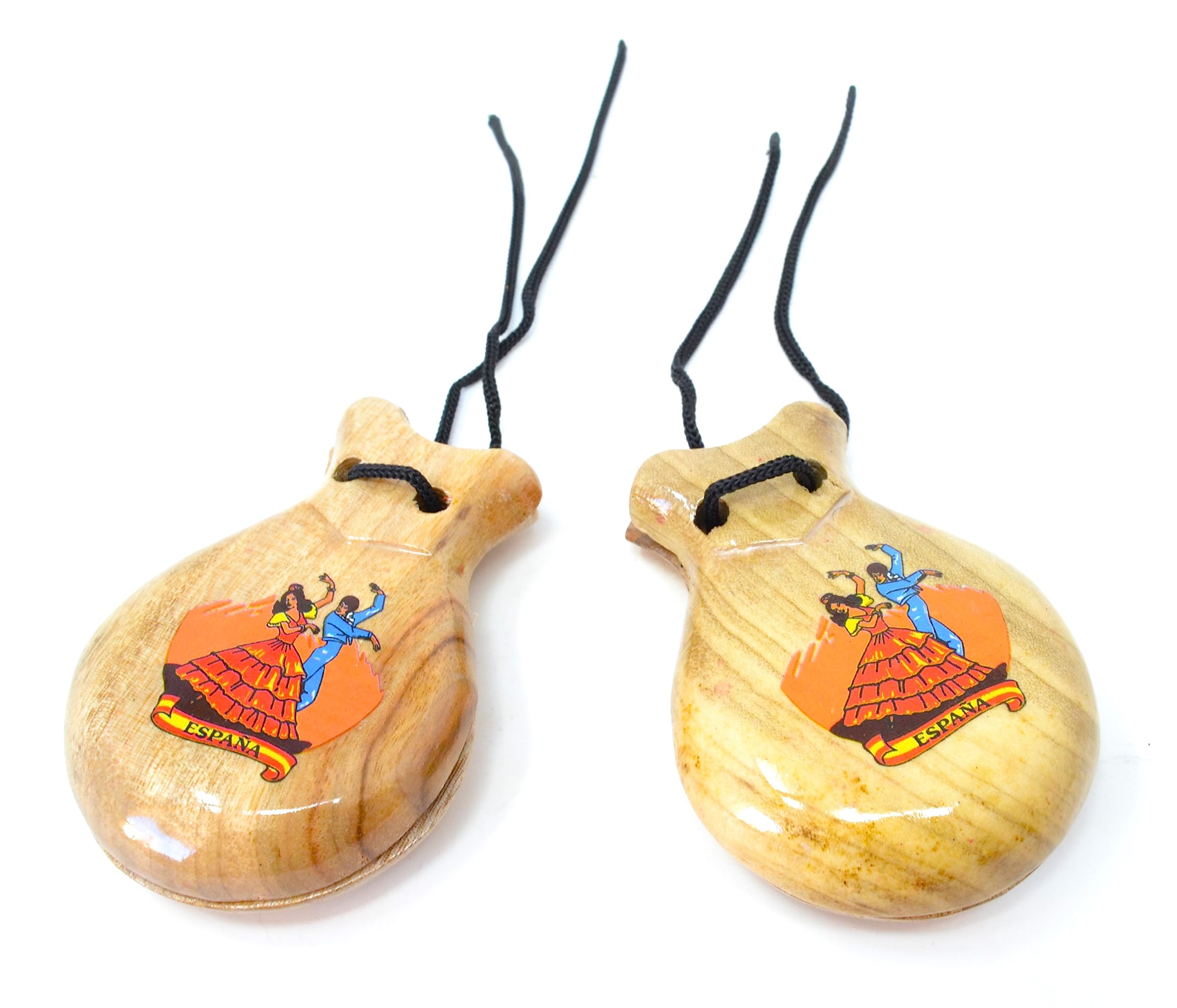 Castanets Spanish Chestnuts. Dyed wood for adults.