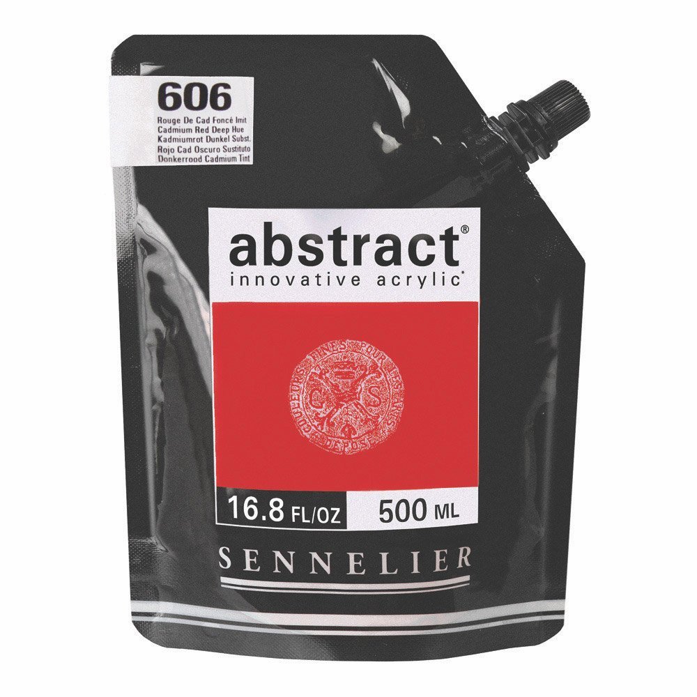 Sennelier Abstract Acrylic 500ml Pouch, Cadmium Red Deep Hue, (10-121521-606)