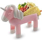 Unicorn Taco Holder Kids Plate Animal Food Holder, Cute Pink Novelty Taco Stand Holds 2 Taco Shells, Funny Taco Accessories f