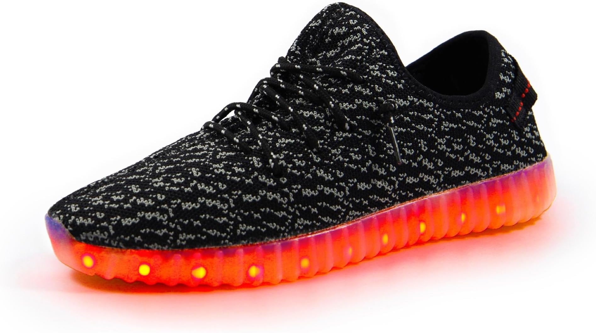 FLASHKICKS Shuffle F2 - Premium LED Shoes Bright Light Up Sneakers, Unisex (6 US Women/4 US Men, Black)