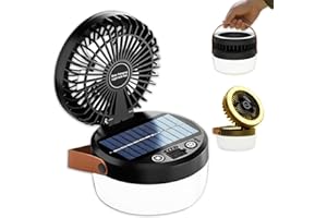 Portable Solar Camping Fan with LED Lantern Joygma USB Foldable Lantern Waterproof Tent Fan Survival Kits for Indoor Outdoor 