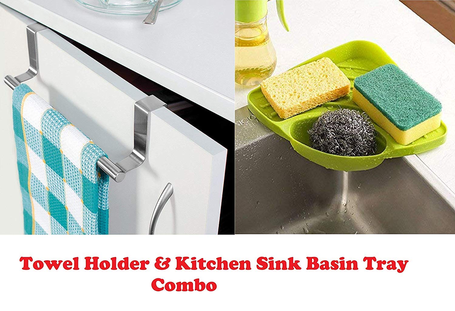 Topinon Combo Of Brushed Steel Kitchen Towel Holder And Corner