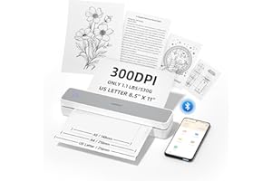 HPRT Portable Printer Wireless for Travel, Support 8.5x11 US Letter&A4 Thermal Paper, 300 DPI Bluetooth Thermal Printer, Comp