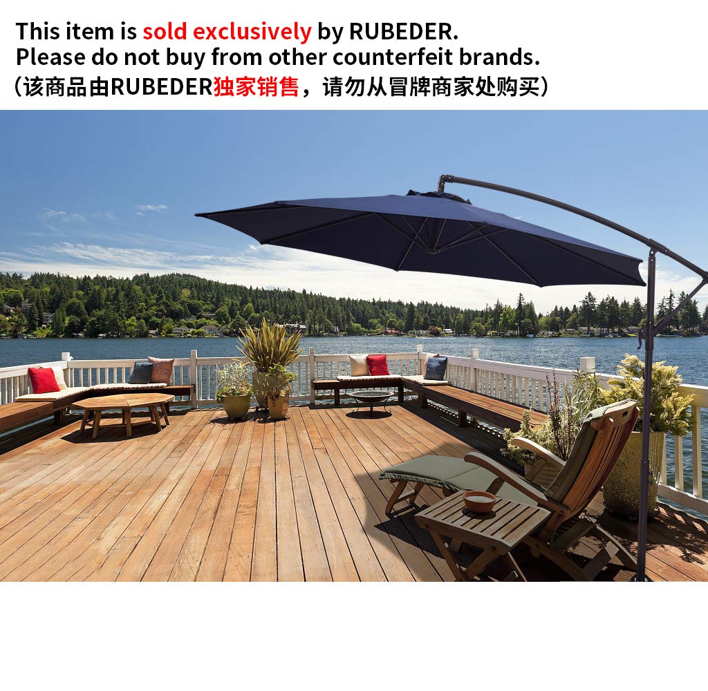 Rubeder Rectangular Patio Umbrella 6 6 X 10 Ft Orange 6 6 By 10 Ft Outdoor Market Table Umbrellas With Push Button Tilt And Crank Lift 6 Sturdy Square Ribs Umbrellas