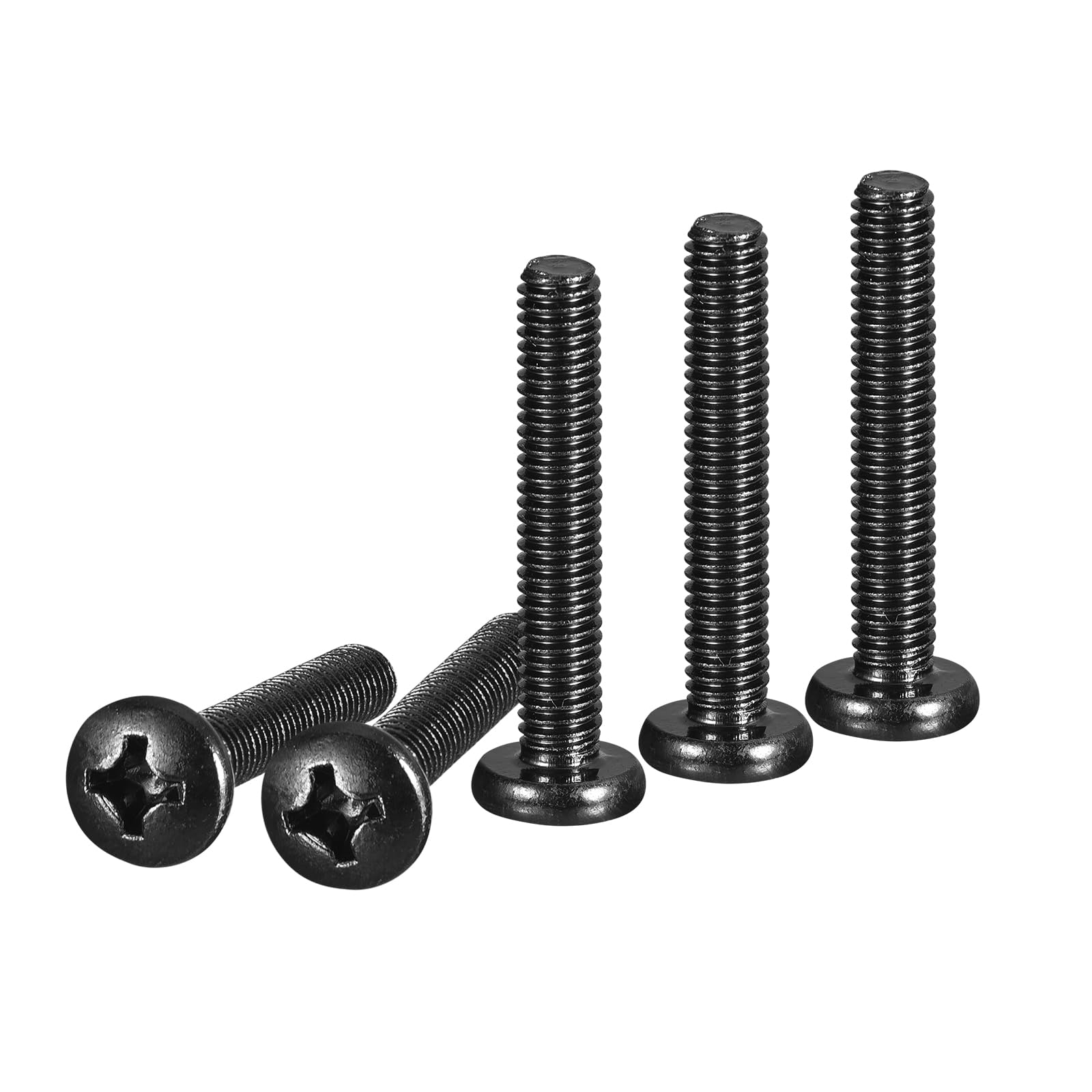 DTGN M6x40mm Pan Head Machine Screws, 20Pcs M6 Phillips Drive, Metric Coarse Full Thread, Steel Black Oxide Finish, Screws Bolts Kit