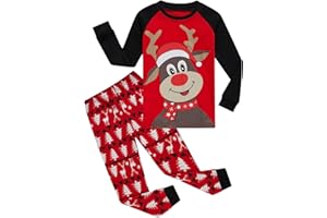 Little bety Boys Christmas Pajamas Toddler Boys Cotton Long Sleeve Pjs Kids Holiday Sleepwear Sets 18months-18years