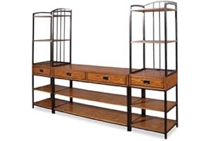 HOMESTYLES Modern Craftsman Distressed Oak 3Piece Entertainment Center by Home Styles