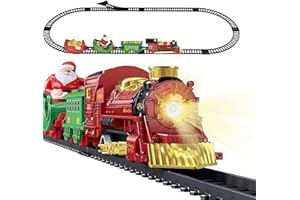 Christmas Train Set, Christmas Train Set with Steam, Trains Sets for Under Xmas Tree, Electric Trains Toys for 3 4 5 6 7 8 Ye