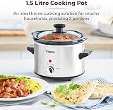 Tower Infinity Compact Slow Cooker 1.5L Keep Warm 120W Stainless Steel T16020 view 4